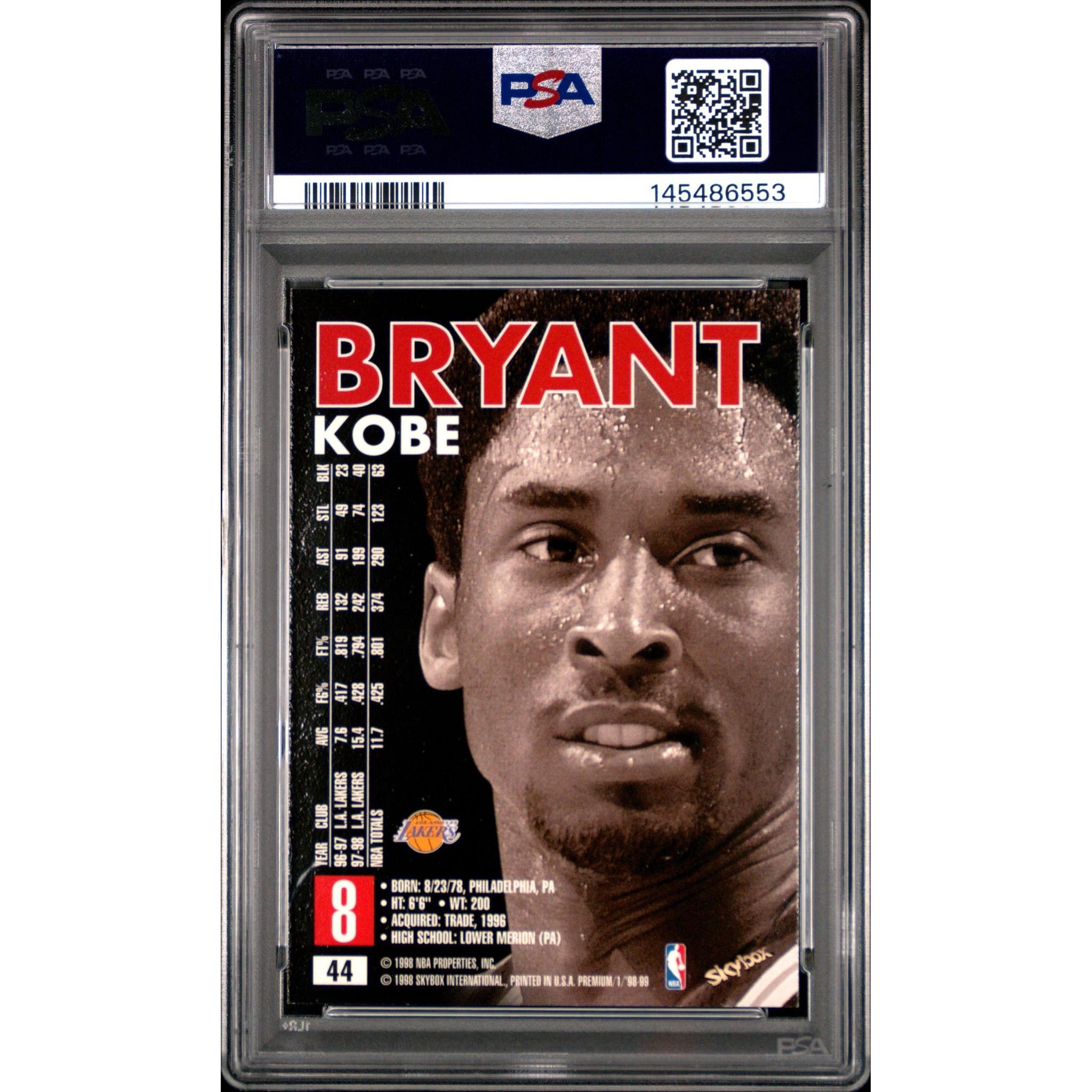 Kobe Bryant 1998 Skybox Premium #44 PSA 8