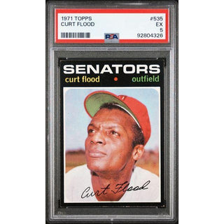 graded vintage baseball cards Curt Flood 1971 Topps #535 PSA 5 Vintage Baseball Card – CARDIACS Sports & Memorabilia