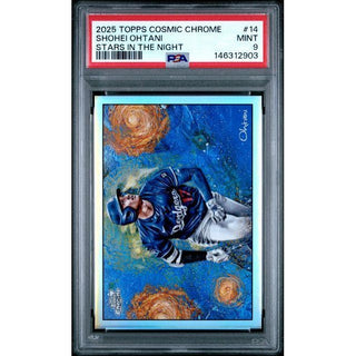 Shohei Ohtani 2025 Topps Cosmic Chrome Stars in the Night #14 PSA 9