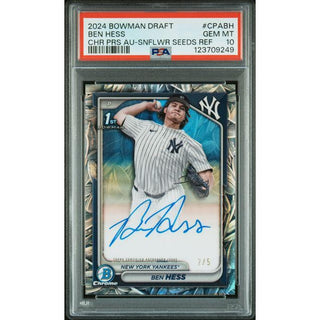 Ben Hess 2024 Bowman Draft CHR PRS-AU-SNFLWR Seeds REF #CPABH PSA 10