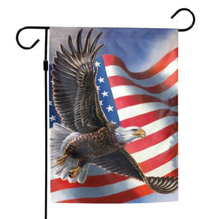 Patriotic Garden Flag 12" x 18" - American Flag & Eagle