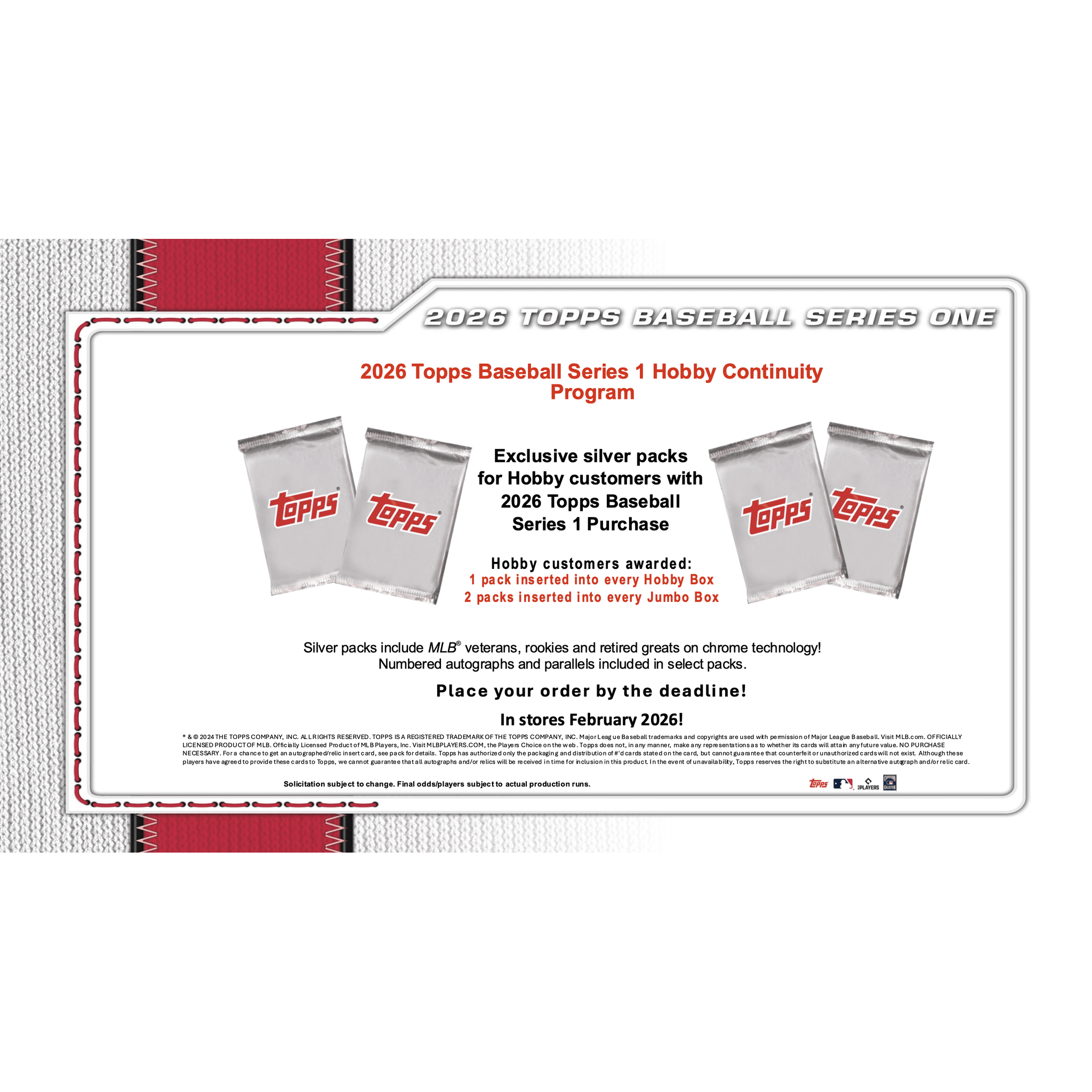 2026 Topps Series 1 Baseball Hobby Jumbo Box
