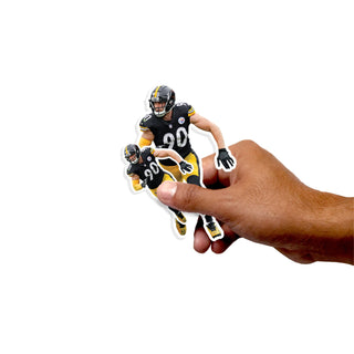 T.J. Watt - 5 Player Minis Mixed Sizes - Official NFL - Pittsburgh Steelers - Reusable Vinyl Decals