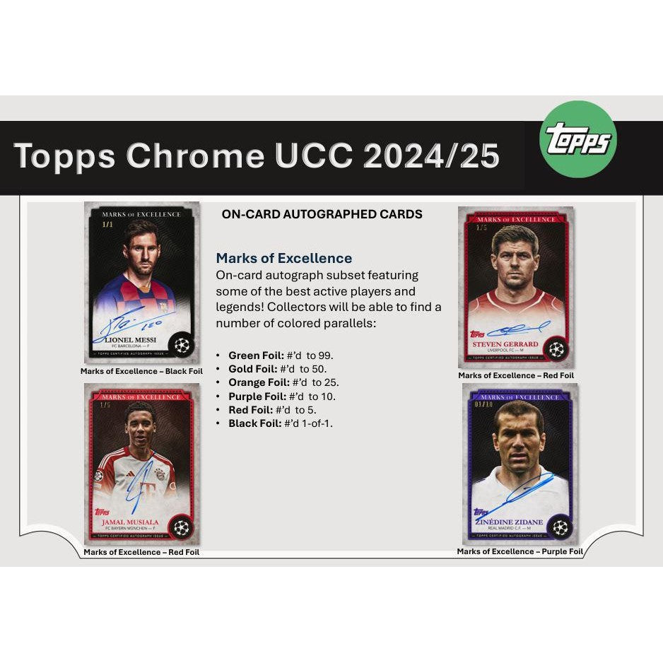 2024-25 Topps Chrome UEFA Club Competitions Soccer Hobby Pack