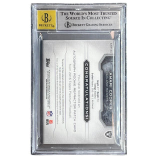 Amari Cooper 2015 Topps Platinum Rookie Patch Autographs Red Refractors NFL Glove #ARPAC Beckett 8.5