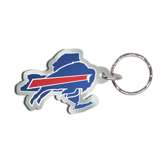 Buffalo Bills Logo Key Ring with New York State Background