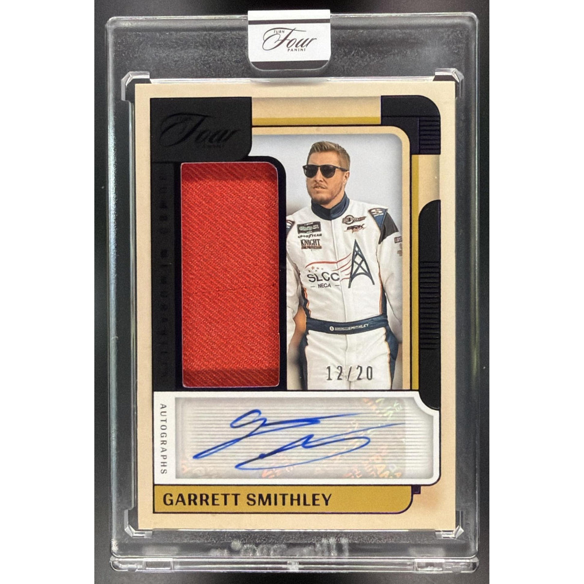 2026 Panini Four Racing Garrett Smithley #JM-GSM Jumbo Memorabilia 12/20 Non-Graded