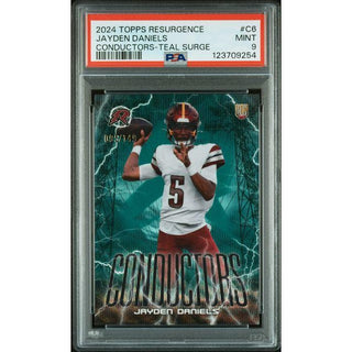 Jayden Daniels 2024 Topps Resurgence Conductors-Teal Surge #C6 PSA 9