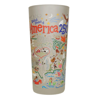America 250 Anniversary 15 oz. Frosted Glass – Patriotic Celebration Drinkware