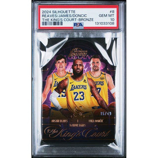 Reaves/James/Doncic 2024 Silhouette The King's Court - Bronze #8 – PSA 10