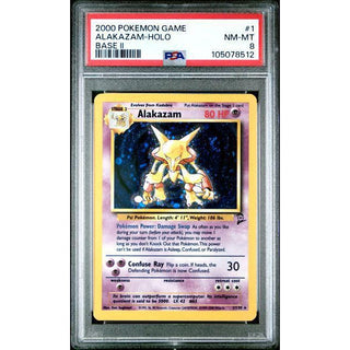 Alakazam-Holo 2000 Pokemon Game Base II #1 PSA 8