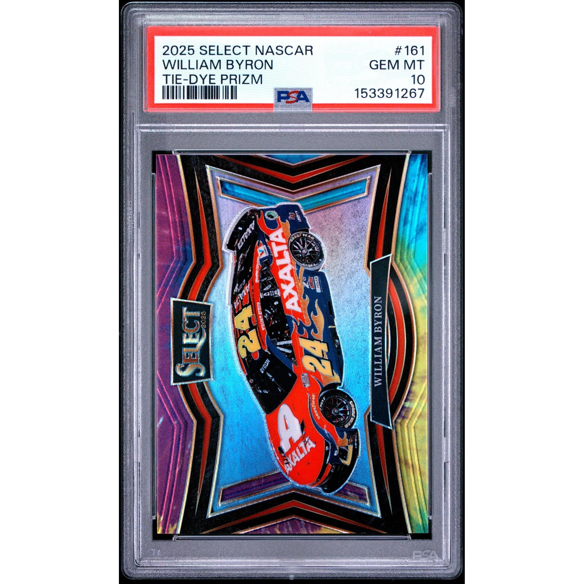William Byron 2025 Select NASCAR Tie-Dye Prizm #161 PSA 10