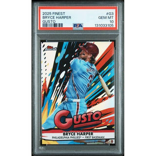 Bryce Harper 2025 Finest Gusto #G3 – PSA 10 Gem Mint