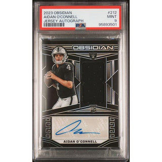 Aidan O'Connell 2023 Obsidian Jersey Autograph #212 – PSA 9