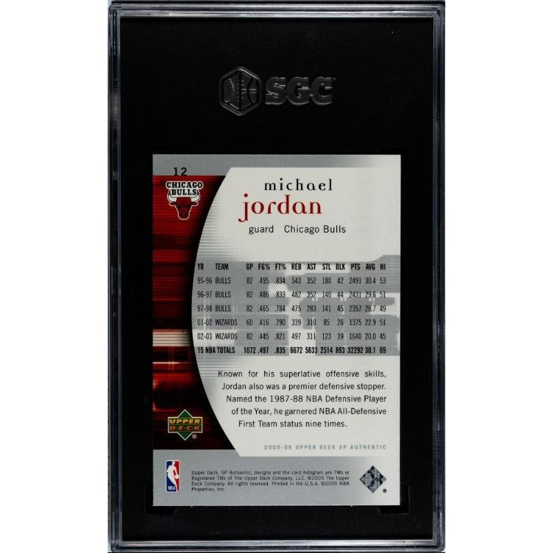 Michael Jordan 2005-06 Upper Deck SP Authentic #12 SGC 10
