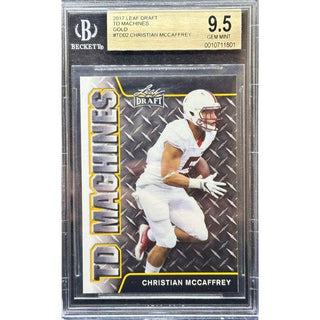 Christian McCaffrey 2017 Leaf Draft TD Machines #TD02 Beckett 9.5