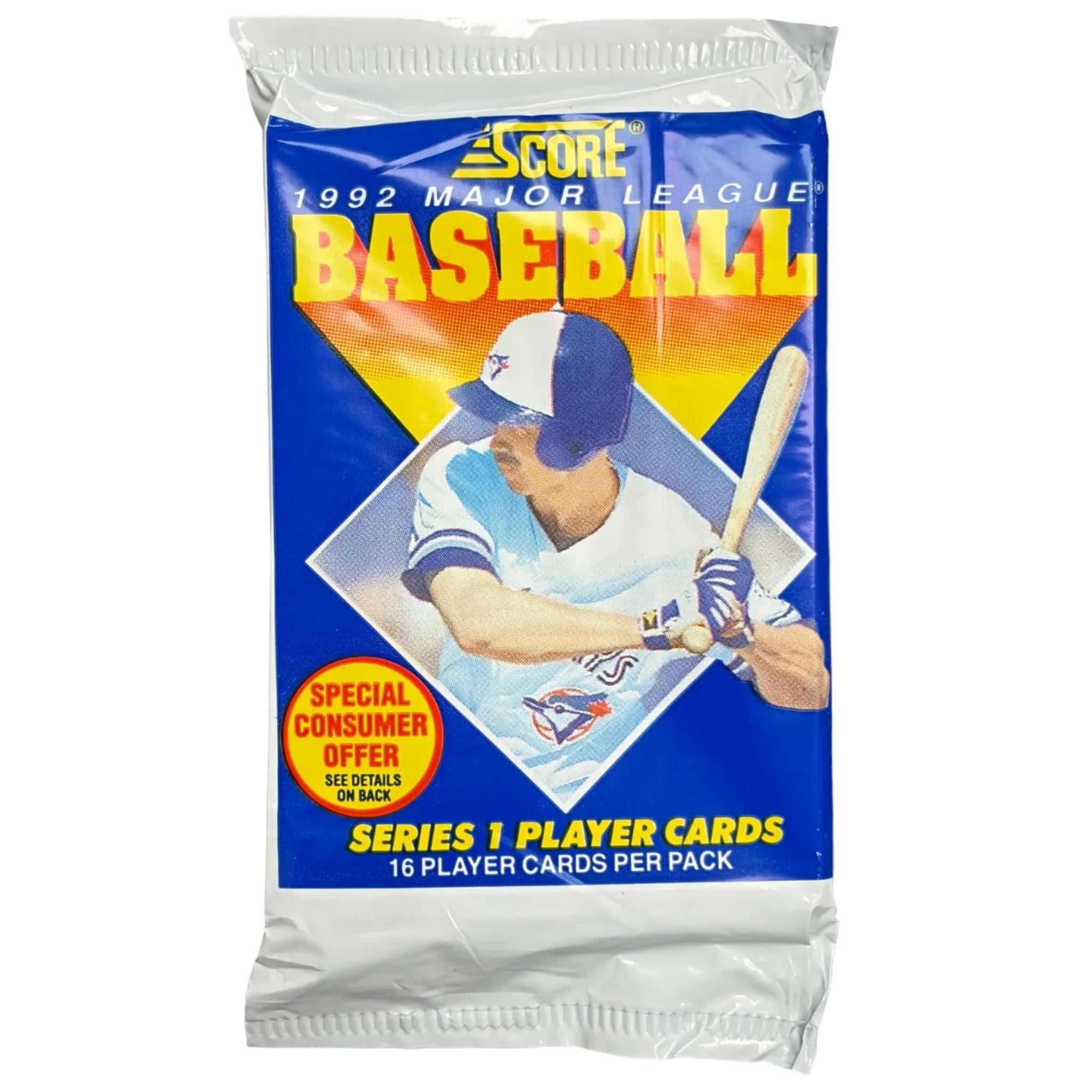 1992 Score Series 1 Baseball Trading Card Pack – 16 Cards Per Pack