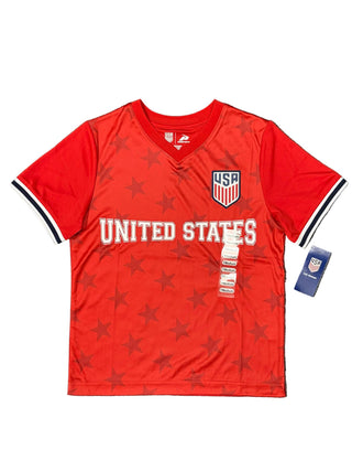 US Men's National Team Game Day Shirt – Red Officially Licensed Performance Youth T-Shirt