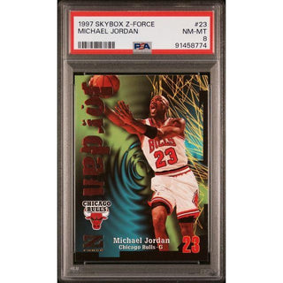 Michael Jordan 1997 Skybox Z-Force #232 PSA 8