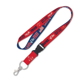 Boston Red Sox Patriotic Lanyard 1" with Detachable Buckle