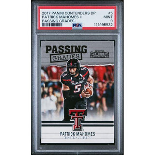 Patrick Mahomes 2017 Panini Contenders Draft Picks #5 PSA 9