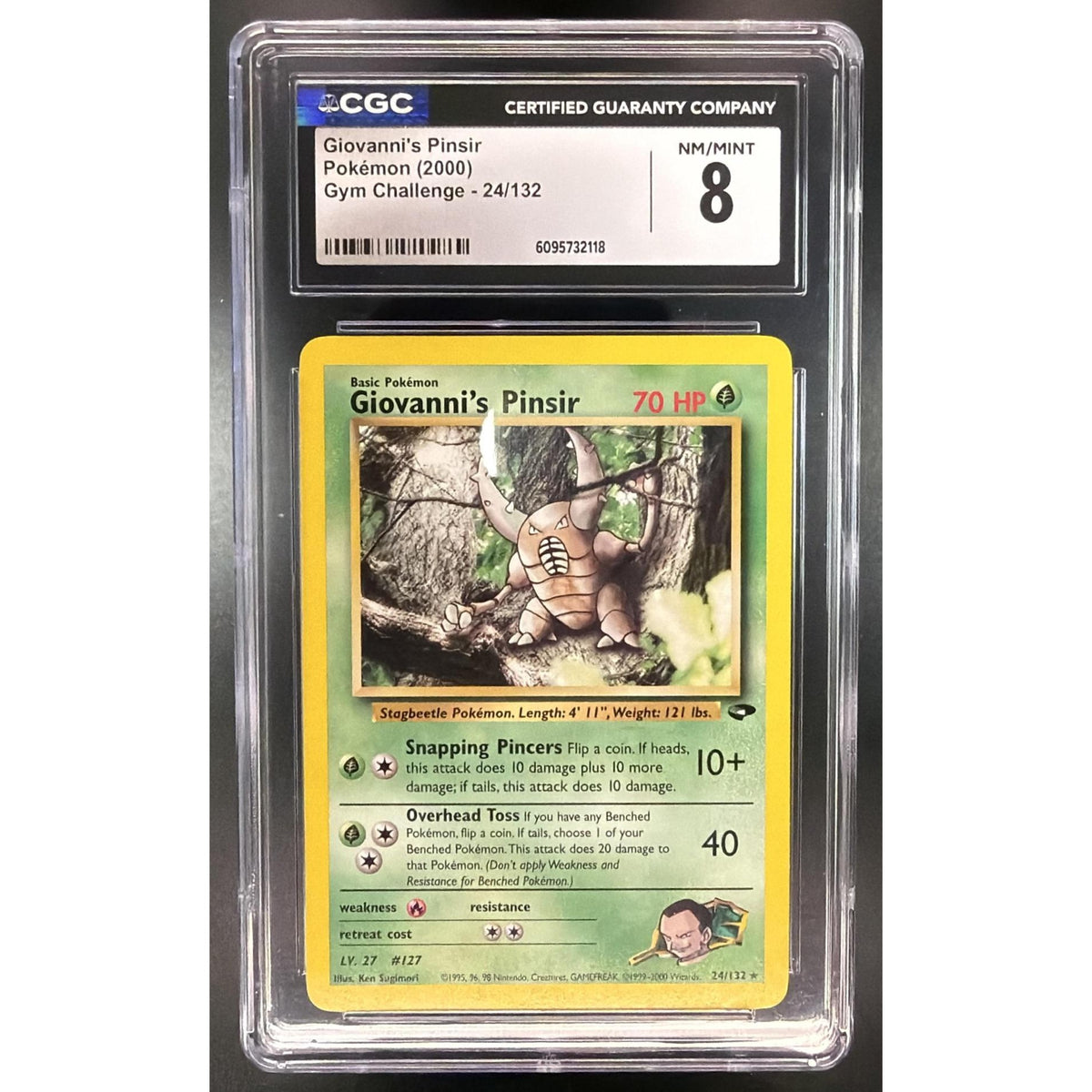 2000 Pokemon Giovanni's Pinsir Gym Challenge 24/132 CGC 8