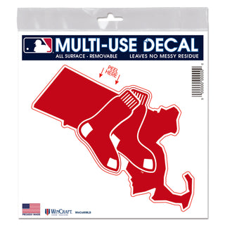 Boston Red Sox Logo with Massachusetts Background Multi-Use Decal – Officially Licensed MLB