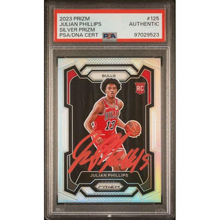 Julian Phillips 2023 Prizm Silver Prizm PSA/DNA Certified #125 Authentic