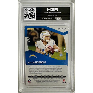Justin Herbert 2020 Panini Chronicles Turn of the Century Autographs Red #TOC-JH HGA 9.5