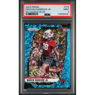 Marvin Harrison Jr. 2024 Panini Prizm No Huddle Blue #375 PSA 9