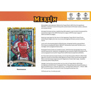 2024-25 Topps UEFA Club Competitions Merlin Chrome Soccer Hobby Box