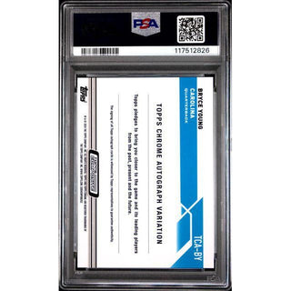 Bryce Young 2023 Topps Composite Chrome Auto-Green Ref #TCABY PSA 9