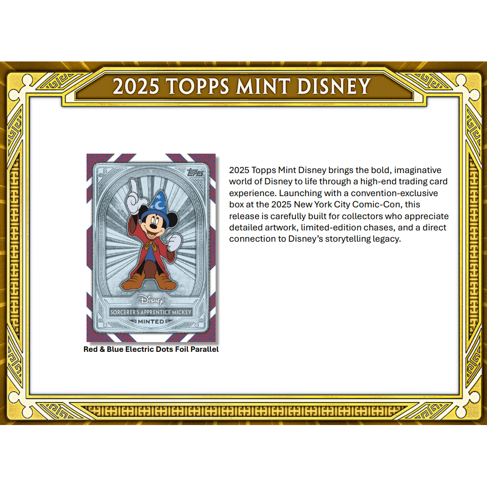 2025 Topps Disney Mint Hobby Box – CARDIACS Sports & Memorabilia 2025 Topps Disney Mint Hobby Box – CARDIACS Sports & Memorabilia