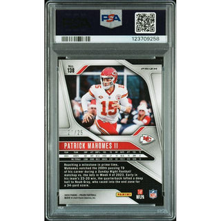 Patrick Mahomes II 2024 Prizm No Huddle Pink #138 PSA 9
