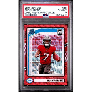 Bucky Irving 2024 Donruss Optic Preview-Red Wave #301 PSA 10
