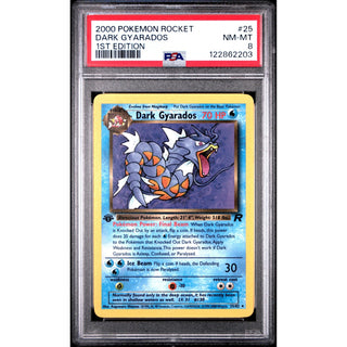 Dark Gyarados 1st Edition – 2000 Pokémon Team Rocket #25 PSA 8