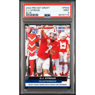 C.J. Stroud 2022 Leaf Pro Set Draft #PS02 Blue – Rookie Card PSA 9