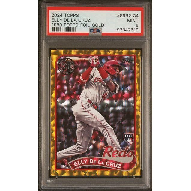 2024 Topps 1989 Topps Baseball #89B2-34 Elly De La Cruz 1989 Topps-Foil-Gold PSA 9