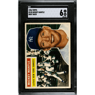 Mickey Mantle 1956 Topps Gray Back SGC 6