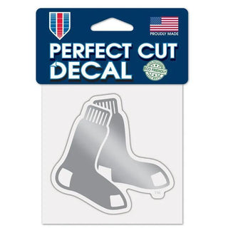 Boston Red Sox Silver Metallic Decal 4" x 4" – Officially Licensed MLB
