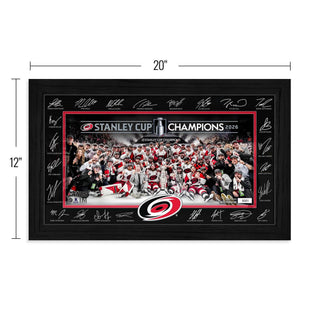 Carolina Hurricanes 2026 Stanley Cup Champions Signature Frame 12"x20"