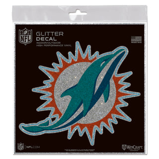 Miami Dolphins Glitter Decal 6" x 6" – Premium Sparkle Team Accent Sticker