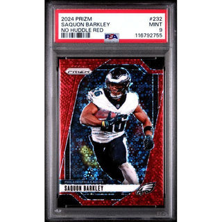 Saquon Barkley 2024 Panini Prizm No Huddle Red #232 PSA 9