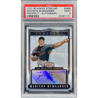 Madison Bumgarner 2007 Bowman Sterling Prospect Autograph #MBB PSA 9