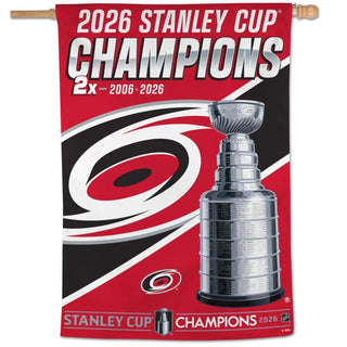 Carolina Hurricanes 2026 Stanley Cup Champions Vertical Flag 28" x 40"