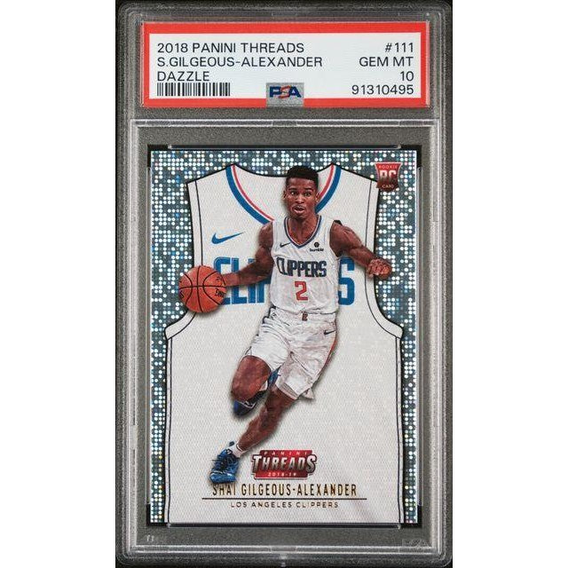 2018 Panini Threads #111 Shai Gilgeous Alexander Dazzle PSA 10