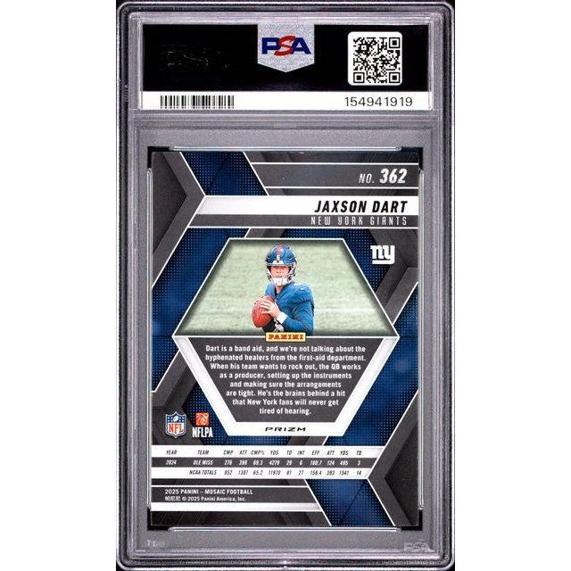 2025 Mosaic #362 Jaxson Dart Green PSA 8
