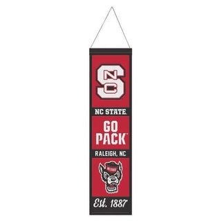 NC State Wolfpack Slogan Wool Banner – 8" x 32"