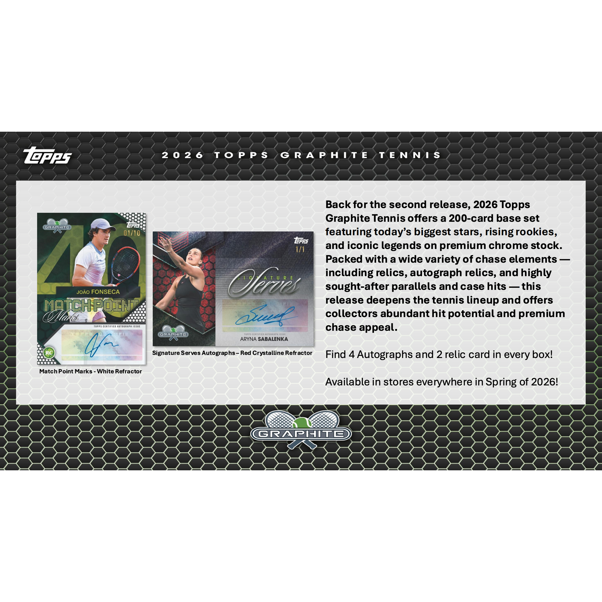 2026 Topps Graphite Tennis Hobby Box