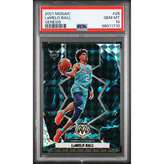 LaMelo Ball – 2021 Panini Mosaic Genesis Prizm #25 – PSA 10 Gem Mint
